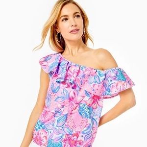 Lilly Pulitzer Zeldie 1 Shoulder shirt sz. S NWT